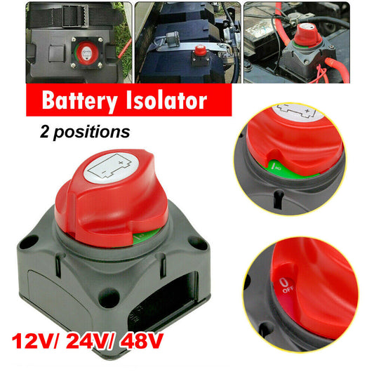 12V/24V/48V Battery Master Disconnect Switch Boat Marine Caravan Isolator On/Off