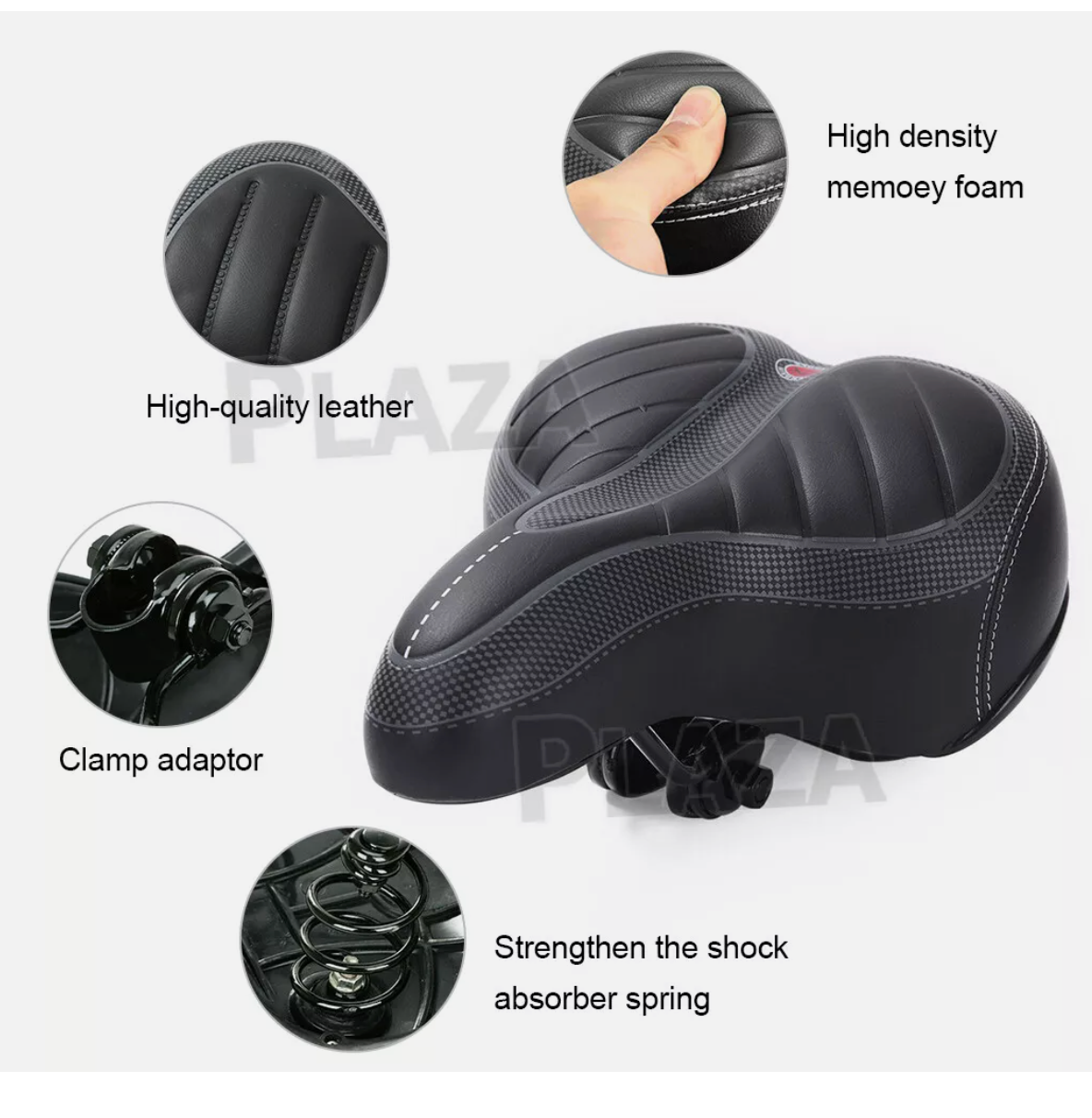 Wide Big Bum Bike Bicycle Gel Cruiser Comfort Saddle Seat Sporty Soft Cushion