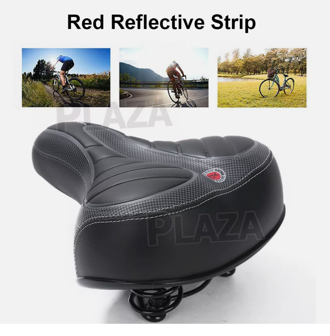 Wide Big Bum Bike Bicycle Gel Cruiser Comfort Saddle Seat Sporty Soft Cushion