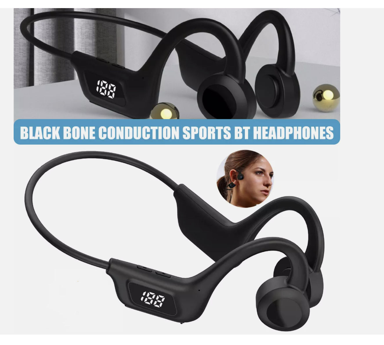 Bone Conduction Headphones Open-Ear Bluetooth Headphones Sports Running Hiking