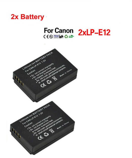 2xCanon LP-E12 LPE12 Battery for EOS 100D EOS-M EOS M Rebel SL1 Cameras