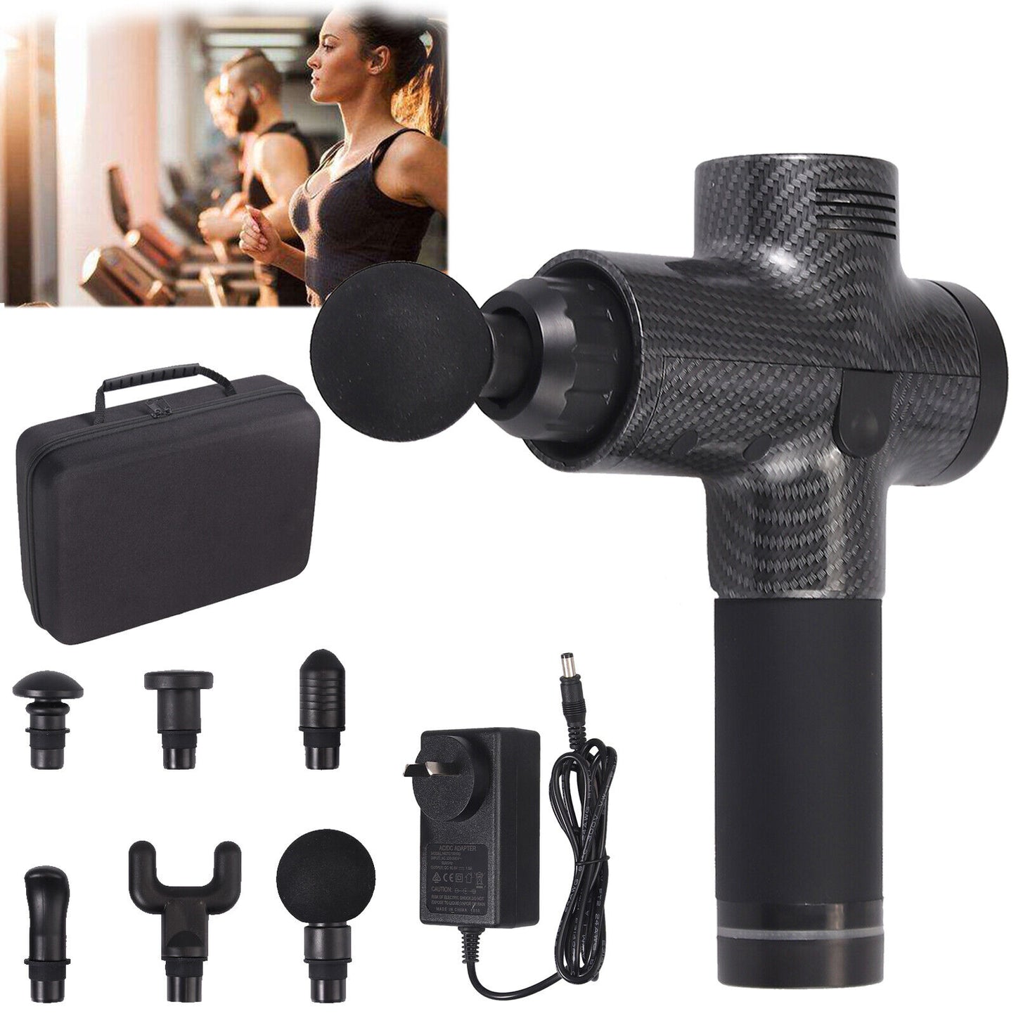 POWERFUL 6 Heads Massage Gun LCD Percussion Vibration Muscle Therapy Deep Tissue