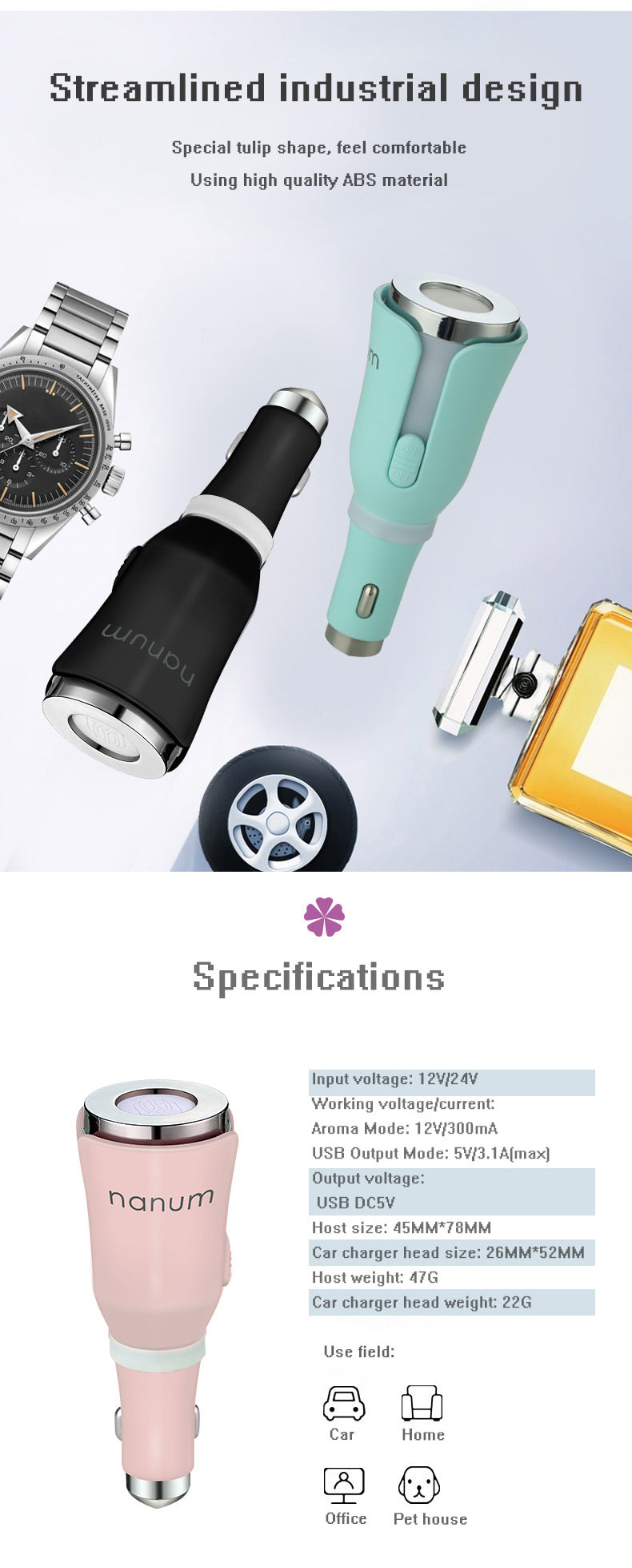 SALE:Car Air Freshener  Mini USB Aromatherapy Car Humidifier USB Essential Oil