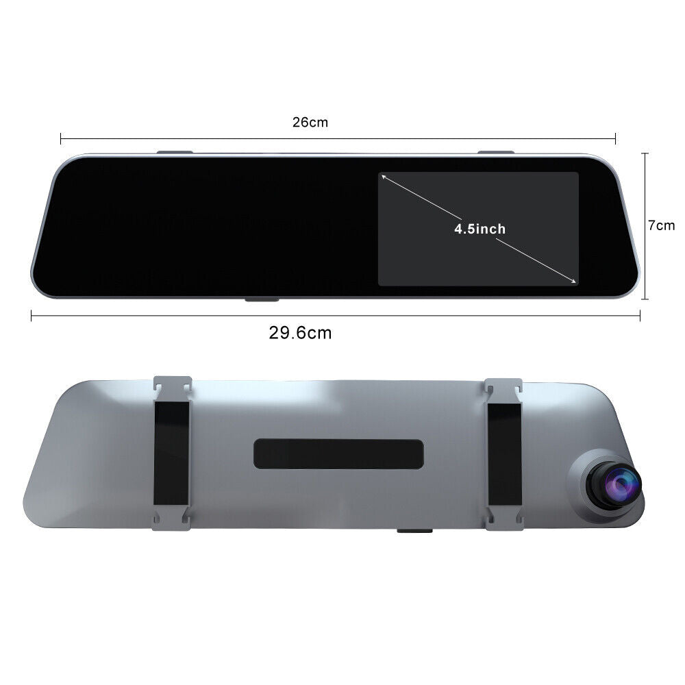 1080P Car DVR Rearview Mirror Touch Dash Cam Driving Recorder with Rear Camera