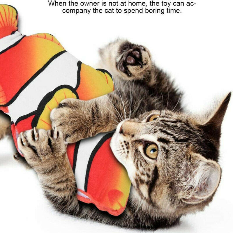 Electric Dancing Fish Kicker Cat Toy Waggling Realistic Moves USB Rechargeable