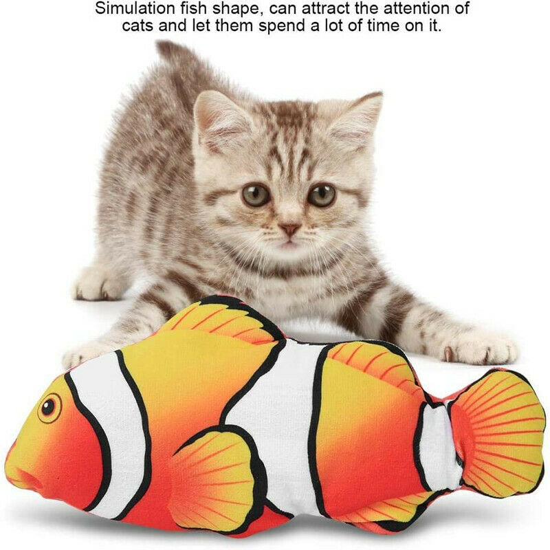 Electric Dancing Fish Kicker Cat Toy Waggling Realistic Moves USB Rechargeable