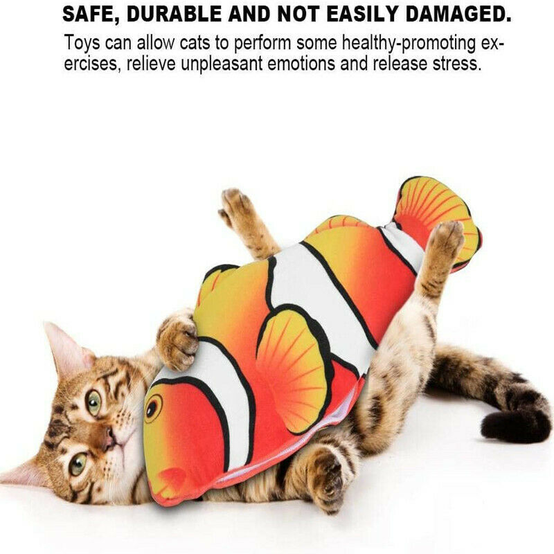 Electric Dancing Fish Kicker Cat Toy Waggling Realistic Moves USB Rechargeable