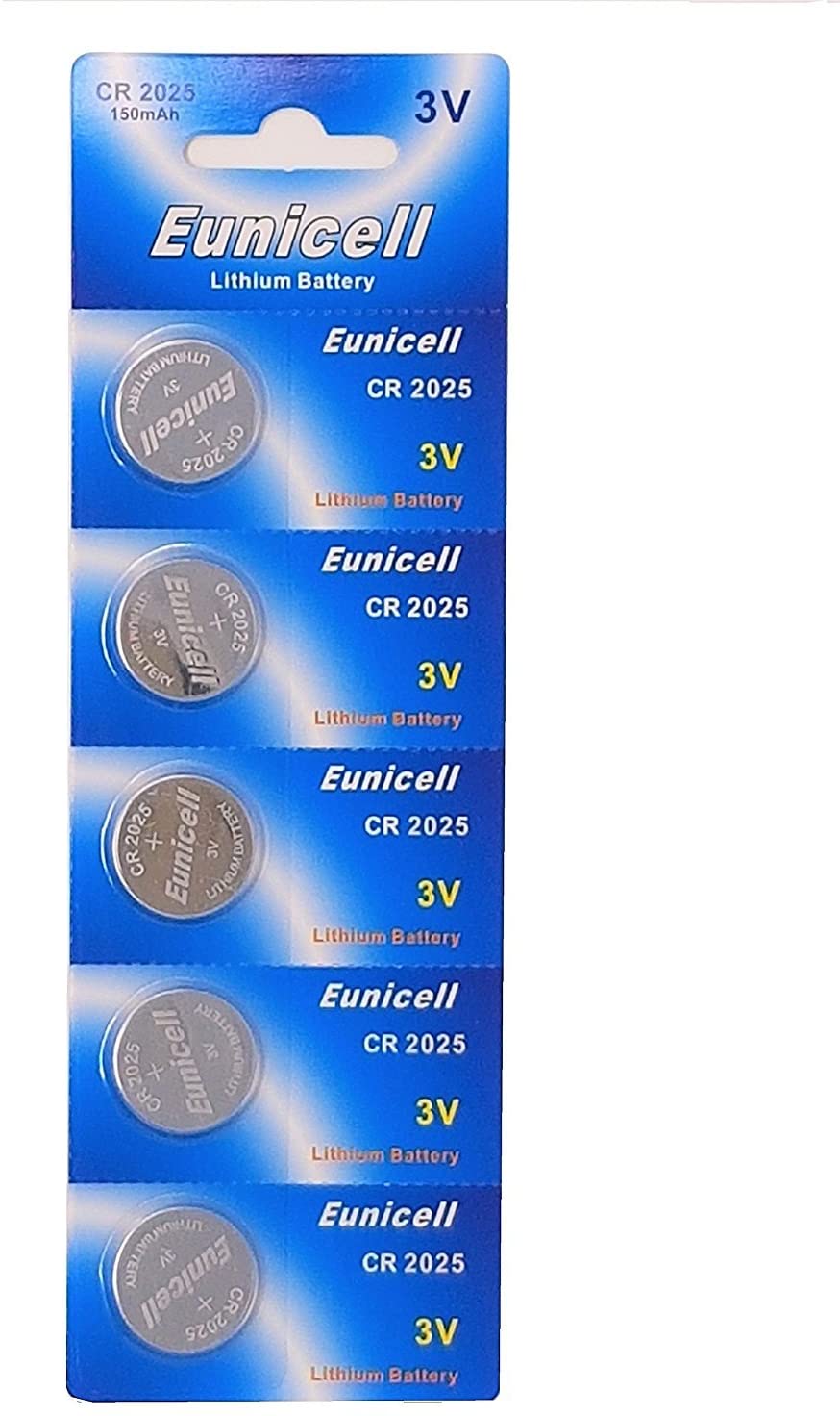 Eunicell 5 x CR2025 3v Lithium Coin Cell Batteries