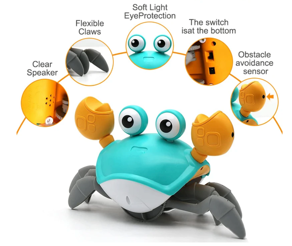 Cute Crab - toy with sound and light - Interactive - Water - Kids/childrens Toy