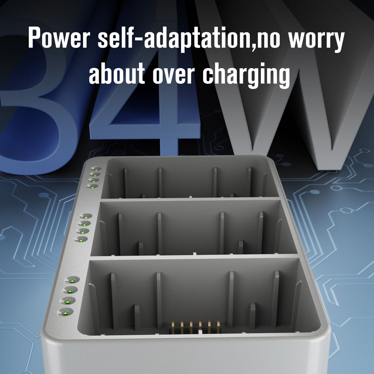 For DJI Mini 4 Pro/Mini 3 Pro Battery Charger 3-Way USB/Type-C Fast Charging Hub