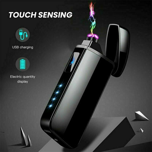 Dual Arc Plasma Lighter Electric Flameless Windproof USB Rechargeable Lighters