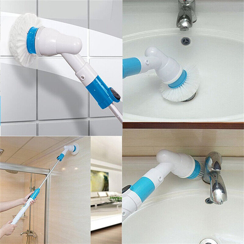 Electric Spin Scrubber Turbo Scrub Cleaning Brush Cordless Chargeable 3 Heads