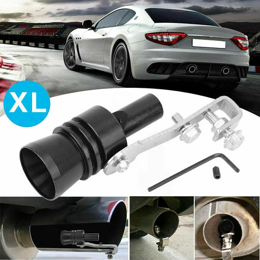 Black Fake Turbo Sound Whistle Exhaust Muffler Pipe Simulat Blow Off Valve XL