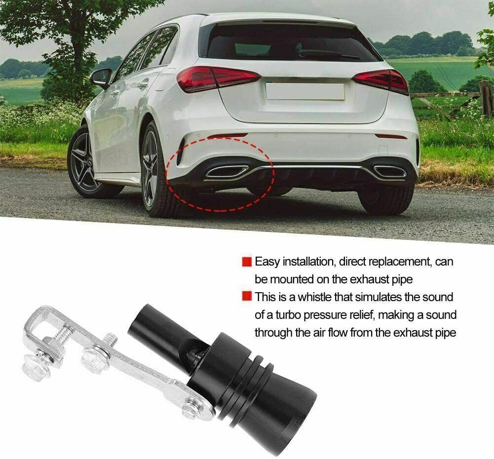 Black Fake Turbo Sound Whistle Exhaust Muffler Pipe Simulat Blow Off Valve XL