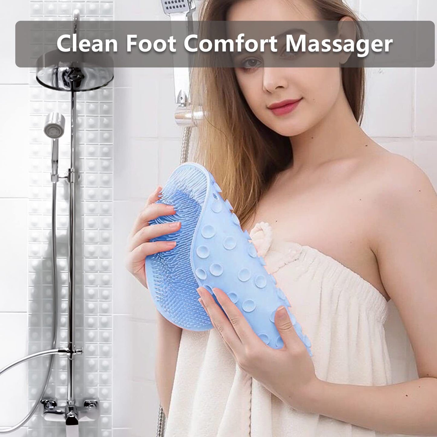 Foot Back Body Scrubber Massager Pad Shower Bath Exfoliating Brush Cleaning Mat