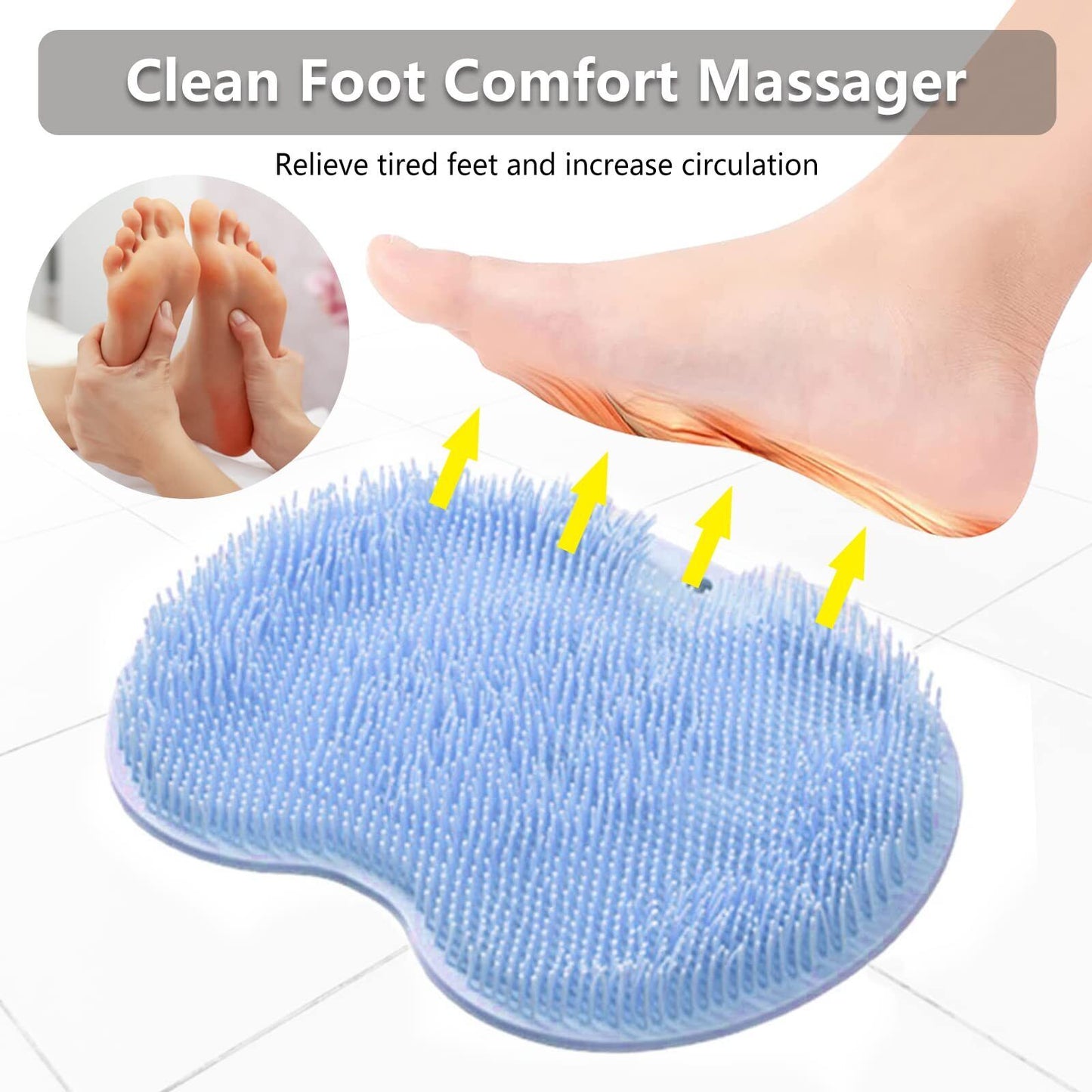 Foot Back Body Scrubber Massager Pad Shower Bath Exfoliating Brush Cleaning Mat