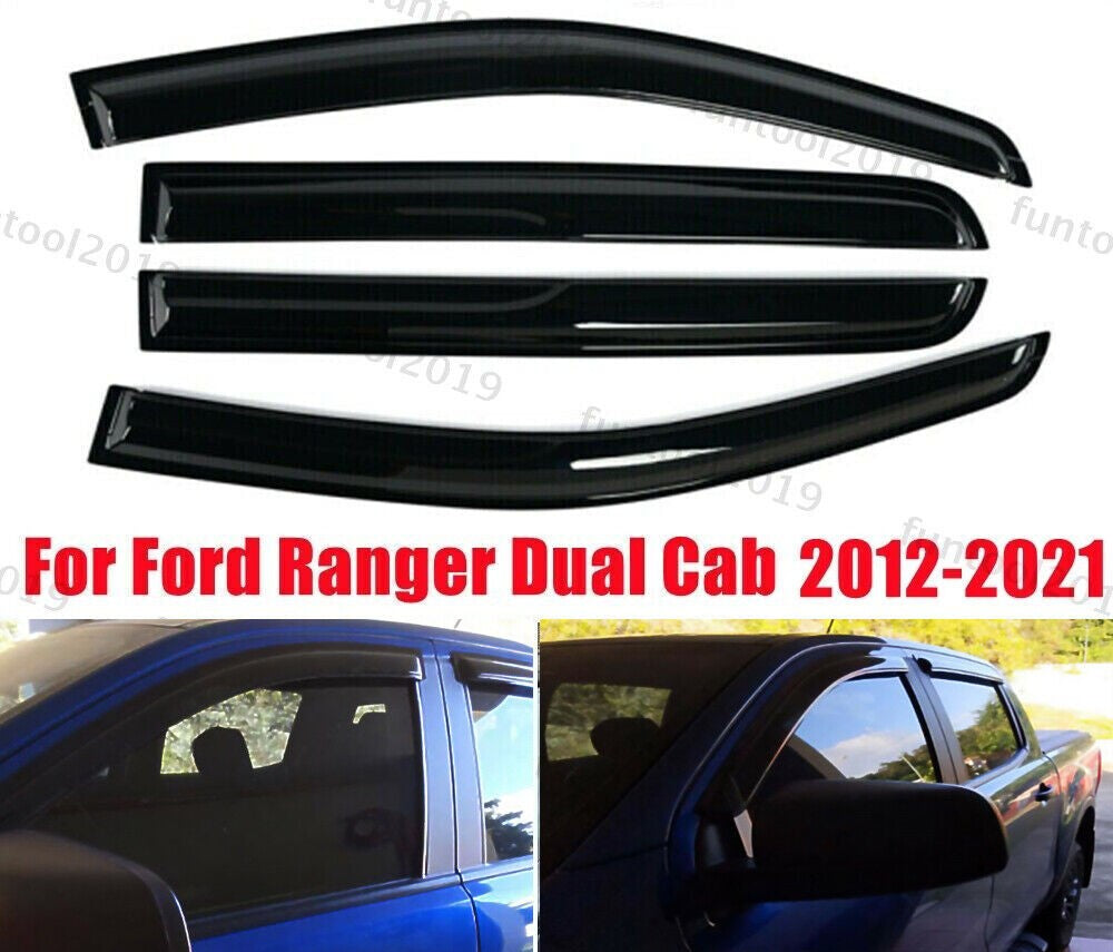 Weathershields Window Visors Weather Shields For Ford Ranger Dual Cab 2012-2021