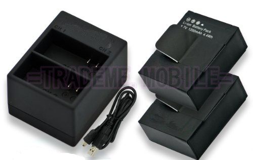 For GOPRO HERO 3 Dual USB Charger+2 Batteries