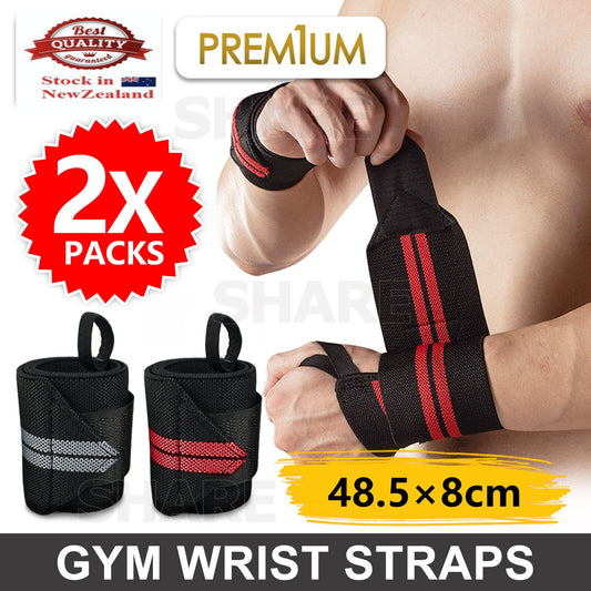 Weight Lifting Gym Training Wrist Support Straps Wraps Muscle Bodybuilding