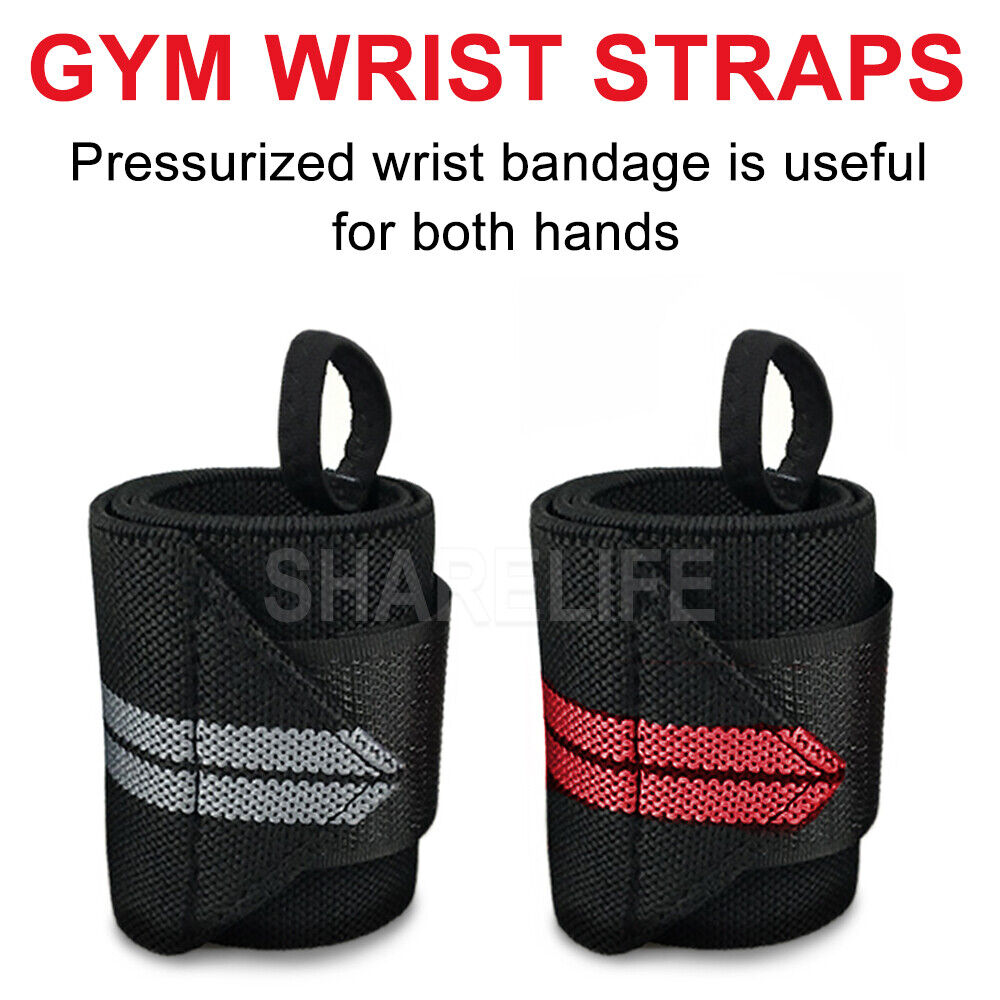 Weight Lifting Gym Training Wrist Support Straps Wraps Muscle Bodybuilding