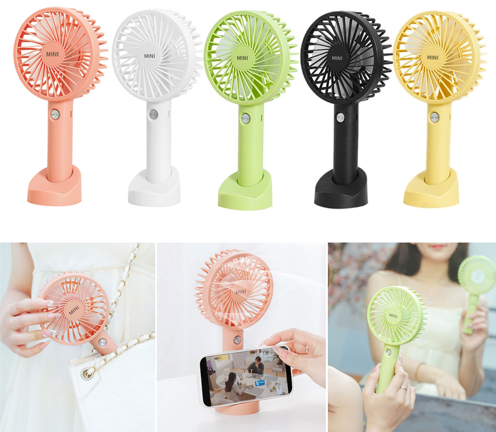 Mini Portable Hand-held Desk Fan Cooling Cooler USB Air Rechargeable 3 Speed