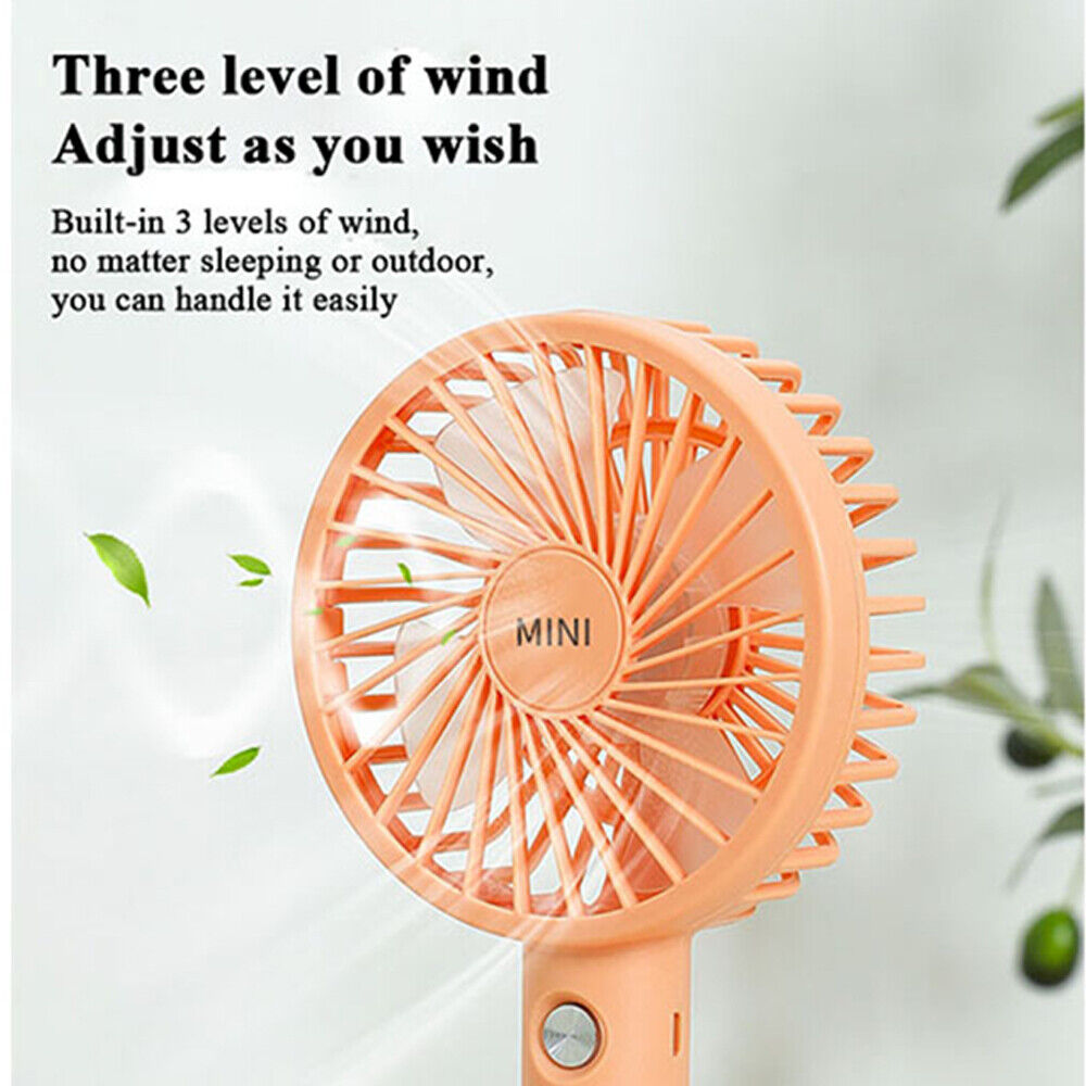 Mini Portable Hand-held Desk Fan Cooling Cooler USB Air Rechargeable 3 Speed