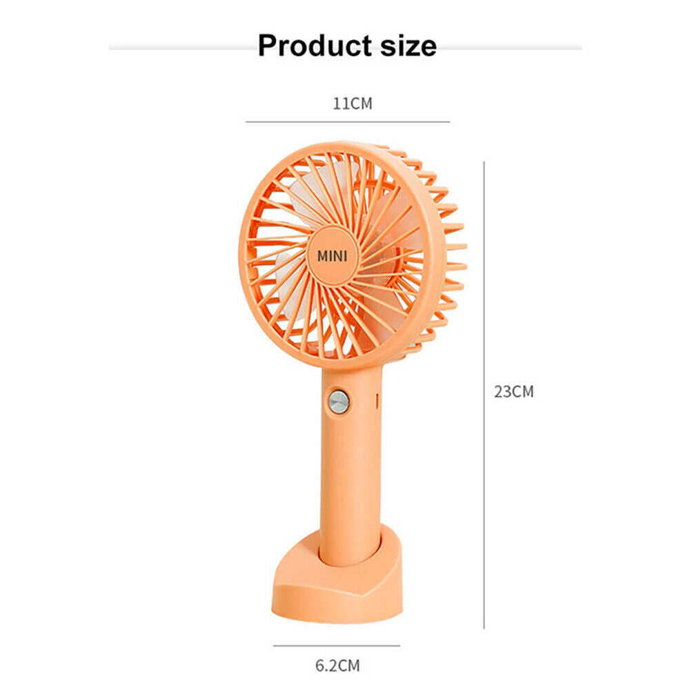 Mini Portable Hand-held Desk Fan Cooling Cooler USB Air Rechargeable 3 Speed