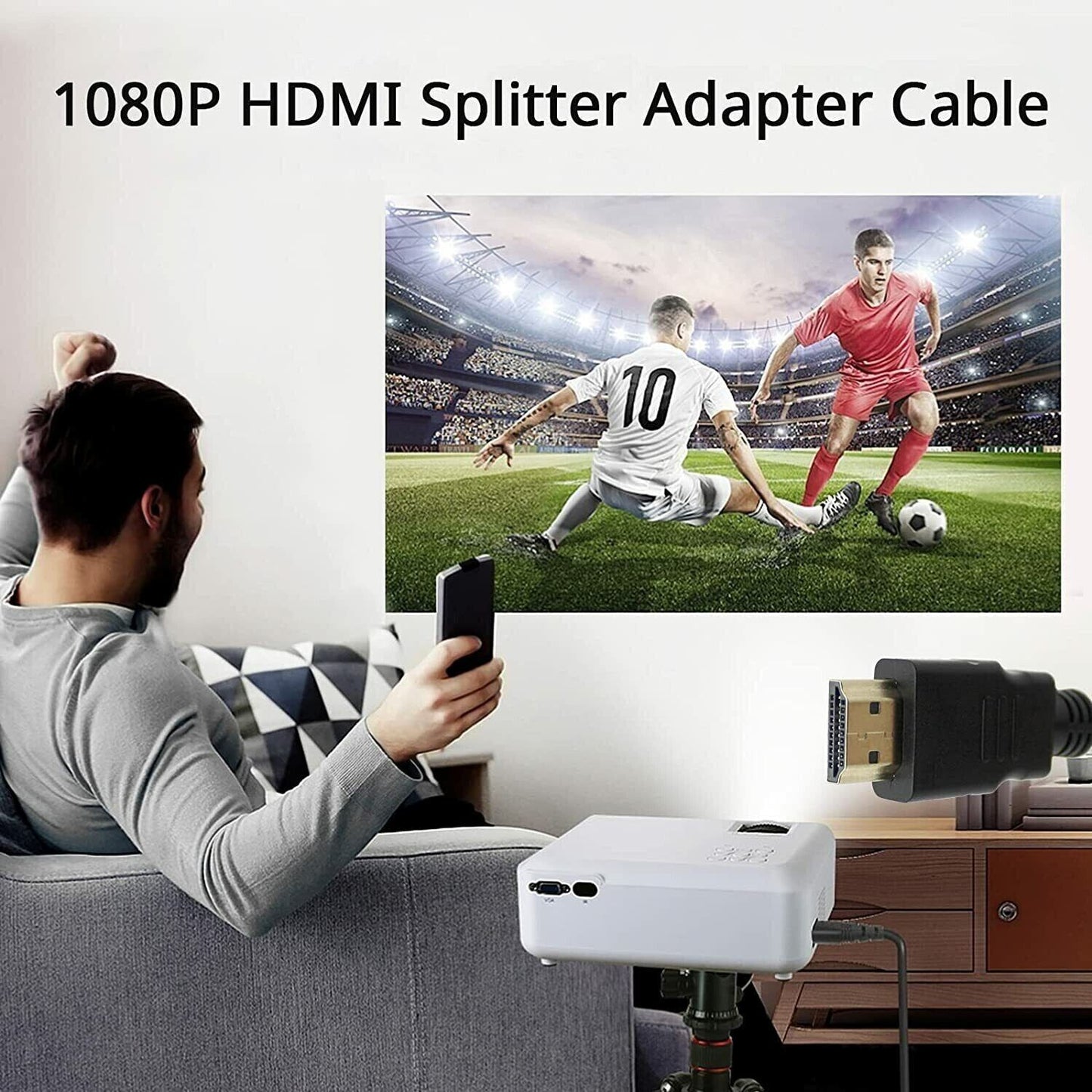 1 In 2 Out HDMI Splitter Amplifier Duplicator Full HD 1080p 3D V1.4 DVD