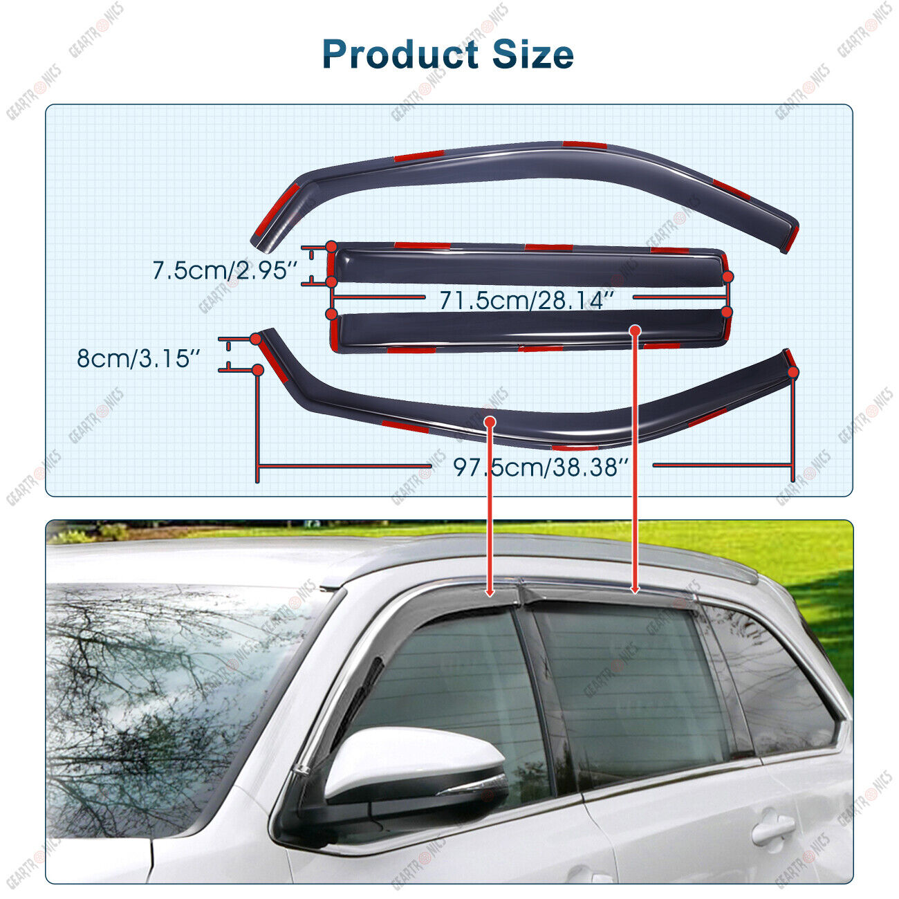 For Toyota Highlander 2020-2023 In-Channel Vent Window Visors Guards Deflectors