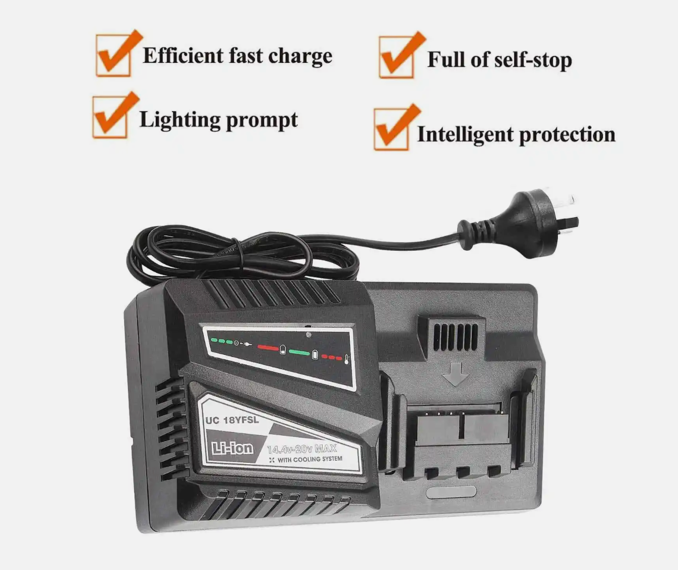 14.4V-18V Battery Charger for Hitachi BSL1830 BSL1840 BSL1850 BSL1860 UC18YFS