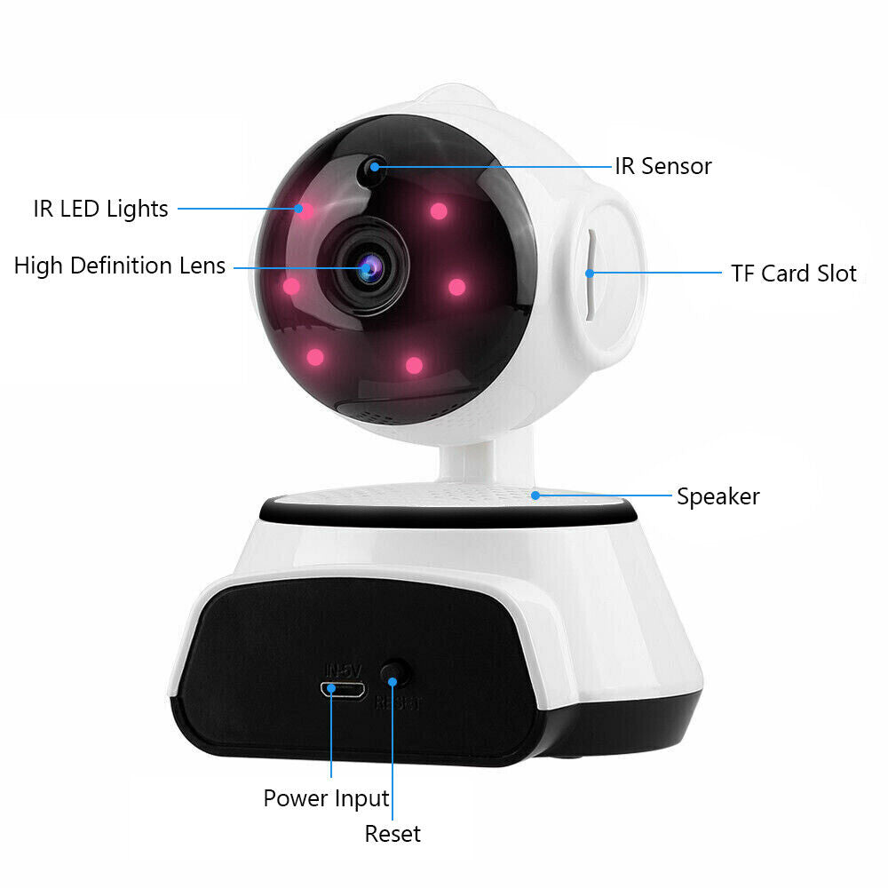 Security Camera WIFI Smart Wireless Indoor Nanny IP Night Vision Pet Cat Dog Cam