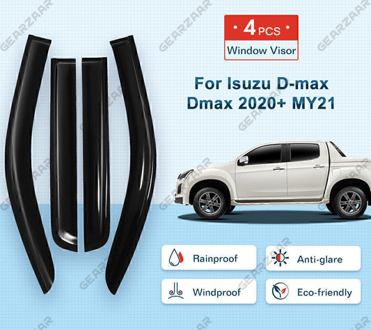 4pcs Weathershields Weather Shields Door Visor for Isuzu D-max Dmax 2020-2024