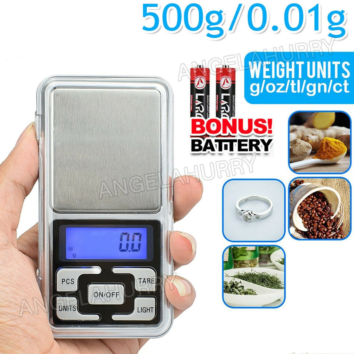 Mini Pocket Digital Scales 0.01-500g Balance Gram Jewellery Precision Weight NEW
