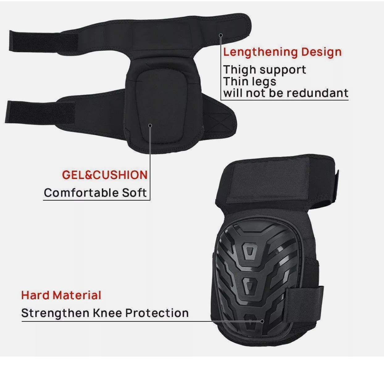 1 Pair Knee Pads Construction Professional Work Safety Comfort Gel Leg Protector