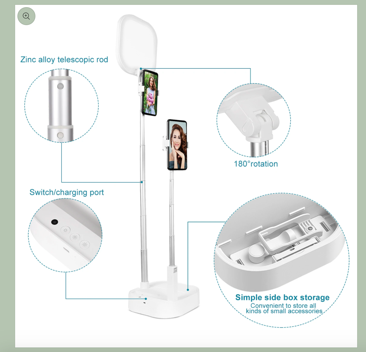 Phone Stand for Recording with Dual Phone Holder