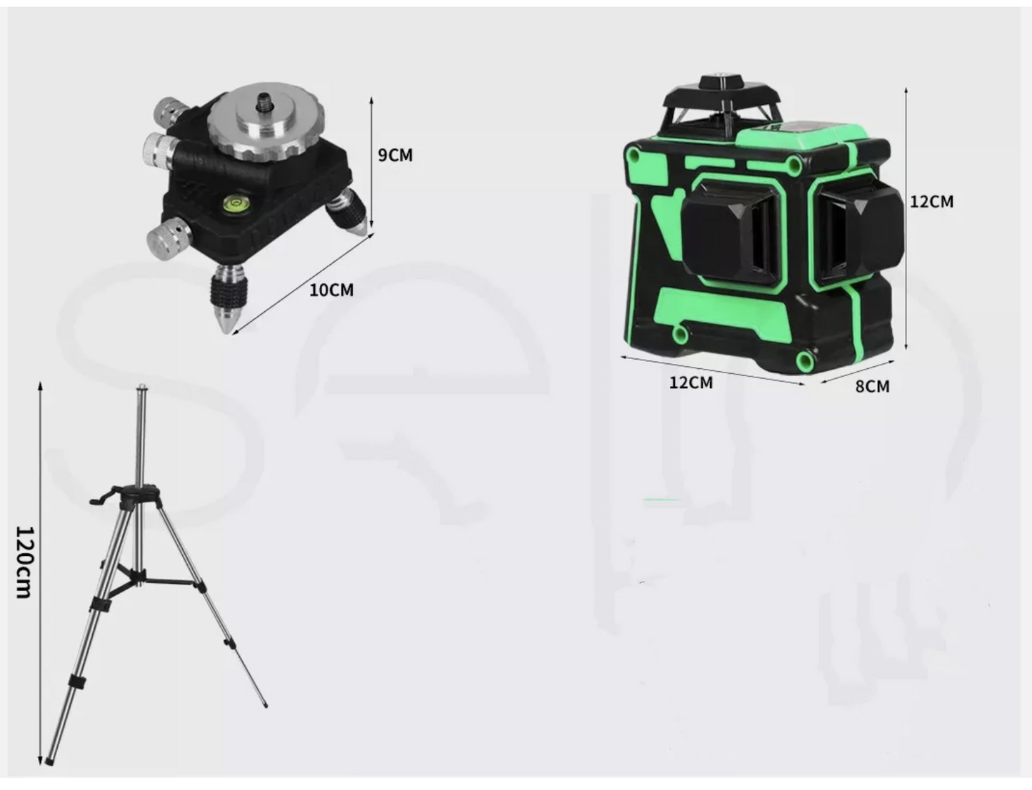 Laser Level Green Self Leveling Tripod 12 Line 360° Rotary Cross Measure Tool