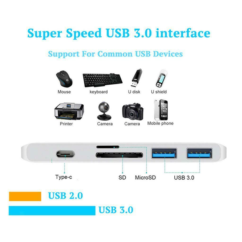 Type-C To 3.0 Ports USB-C Charging Hub Splitter Adapter For MacBook Air 13