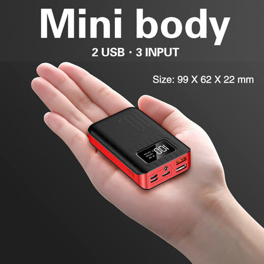 Portable 10000mAh Power Bank Mini USB Backup Battery Charger For Mobile Phone