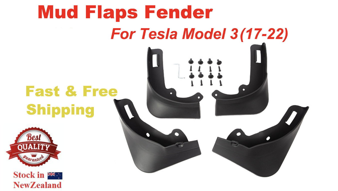 4PCS For Tesla Model 3 Mud Flaps Splash Guards Fender No Holes 2017-2022