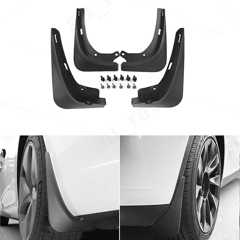 4PCS For Tesla Model 3 Mud Flaps Splash Guards Fender No Holes 2017-2022