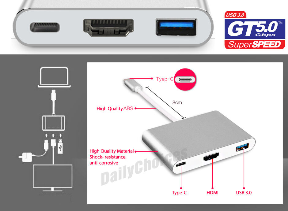 For Nintendo Switch 1080P 4K Type-C to HDMI Converter Adapter