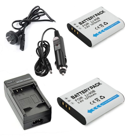 Olympus LI-90B LI90B LI-92B LI92B Lithum Ion Rechargeable Battery and Charger