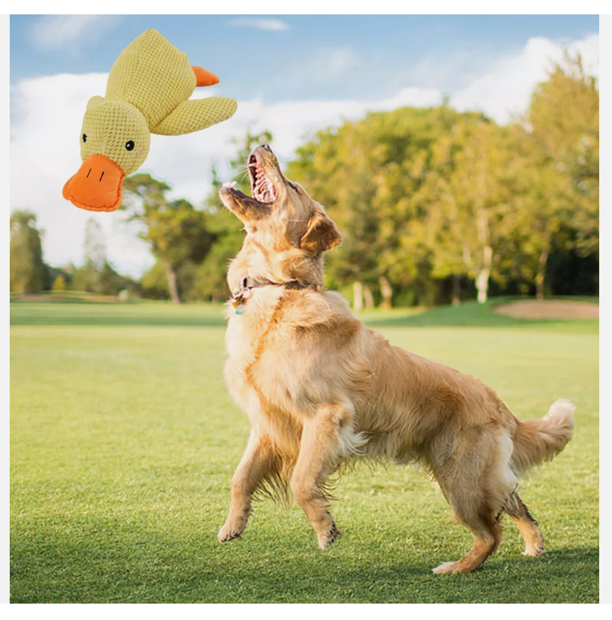 The Mellow Dog Stuffed Animals Chew Toy Calming Duck Dog for Dogs Teeth Cleaning