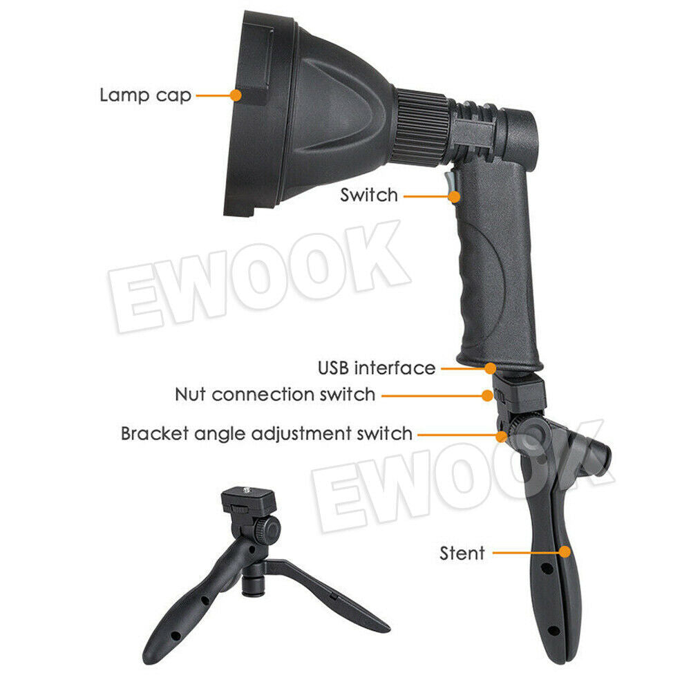 LED Handheld Spotlight Rechargeable Camping Hunting Flashlight Torch Spot Light