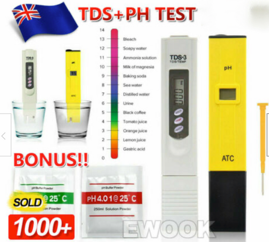 Premium Digital PH Meter / TDS Tester Aquarium Pool SPA Water Quality Monitor