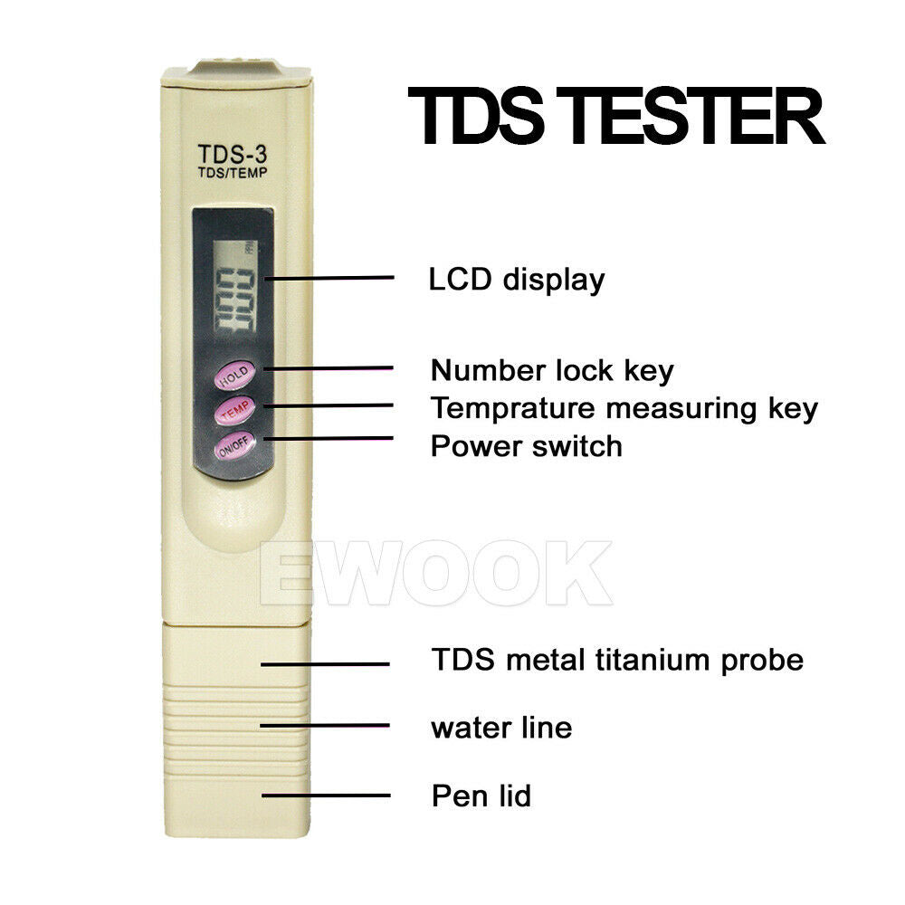 Premium Digital PH Meter / TDS Tester Aquarium Pool SPA Water Quality Monitor