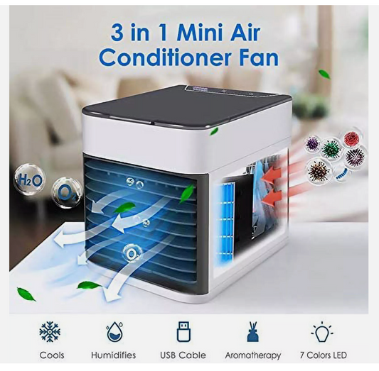 Portable Mini Air Cooler Fan Air Conditioner Cooling Fan Humidifier Desk USB Fan