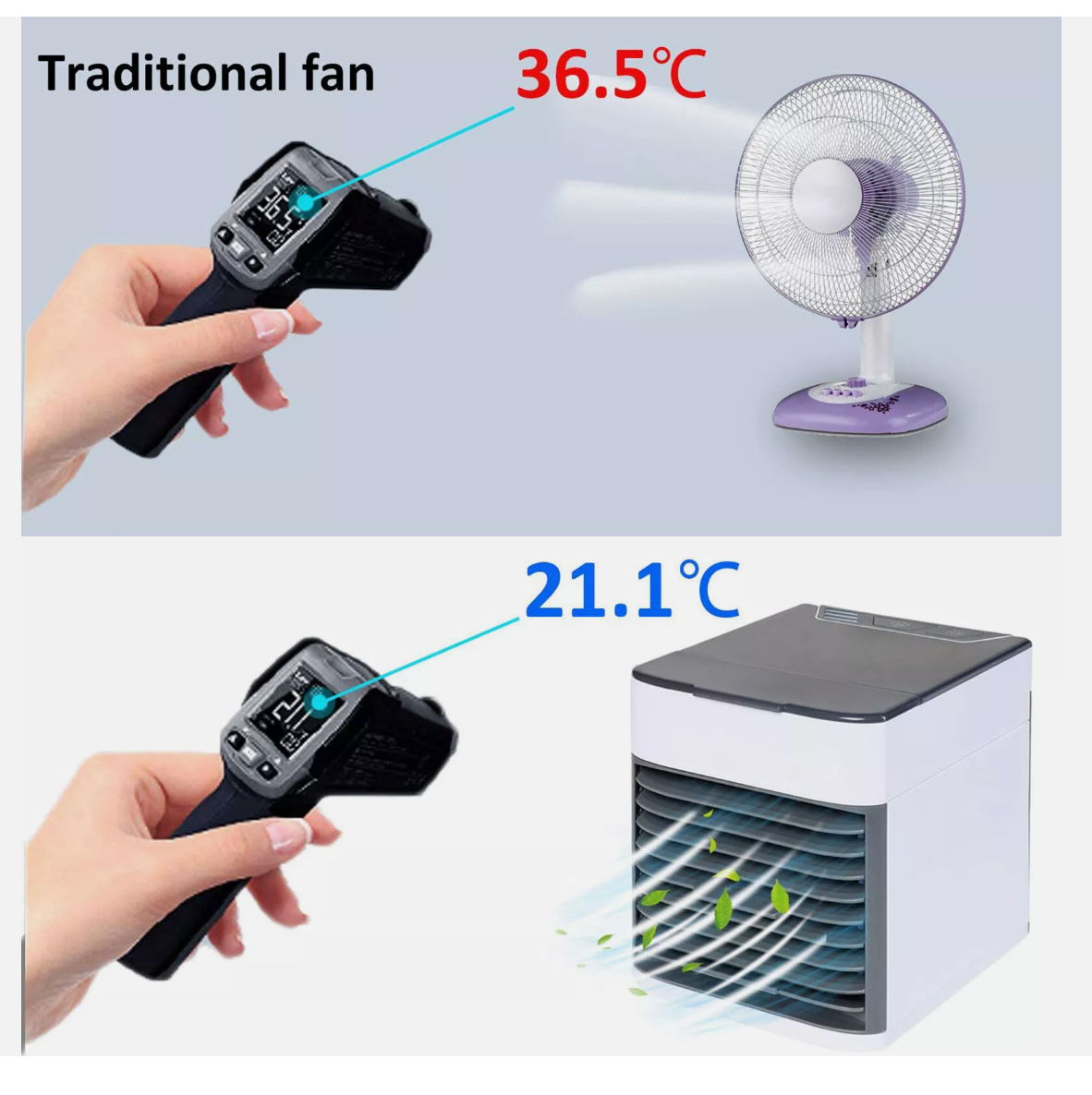 Portable Mini Air Cooler Fan Air Conditioner Cooling Fan Humidifier Desk USB Fan