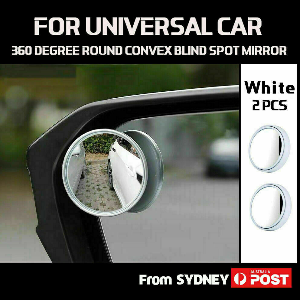 2x Blind Spot Car Mirror 360  Wide Angle Adjustable Rear Side View Convex White