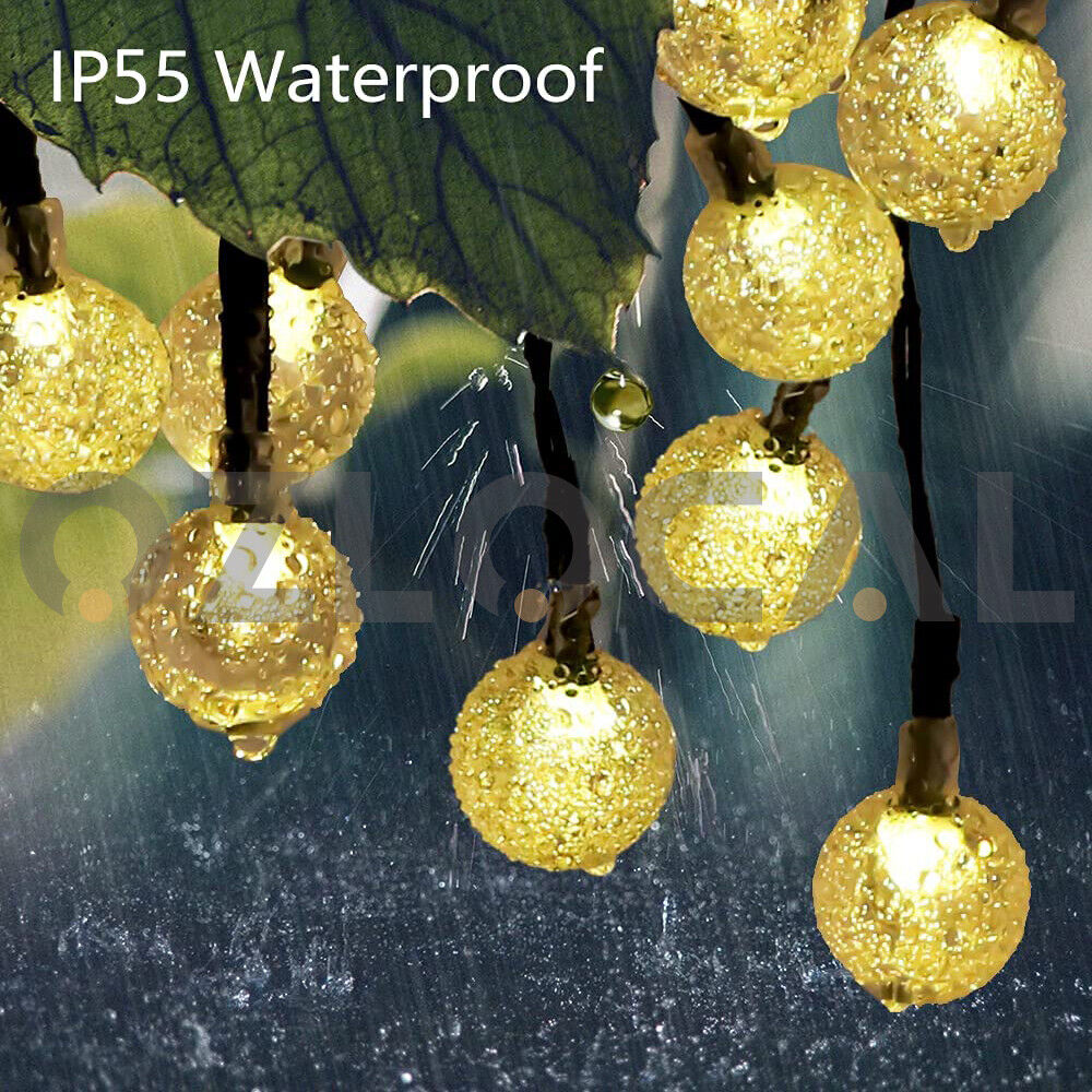 12M 100led Solar Globe String Lights Fairy Outdoor Festoon Party Garden Decor